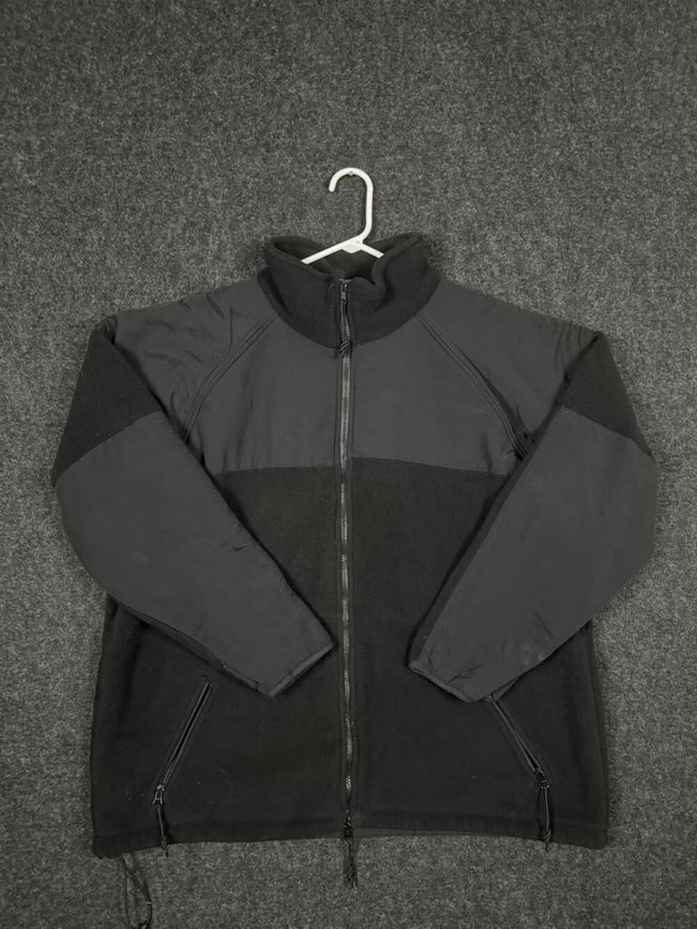 Peckham Polartec US Military Fleece Jacket Men's XL Black Gray Made USA